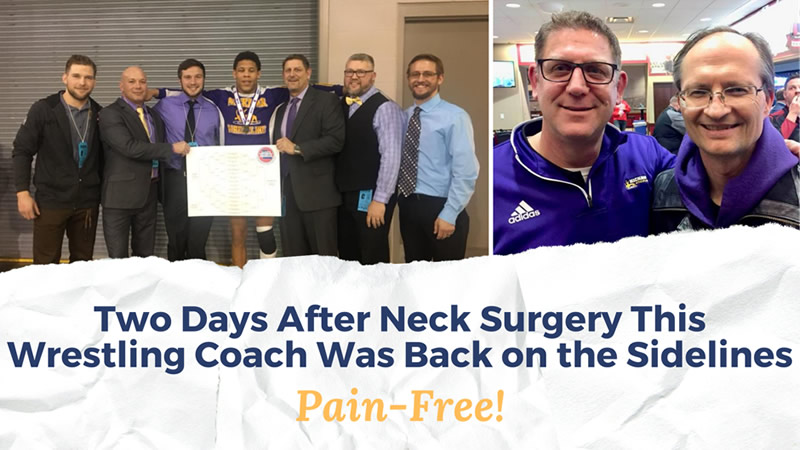 Two Days After Surgery This Wrestling Coach Was Back on the Sidelines, Pain-Free!